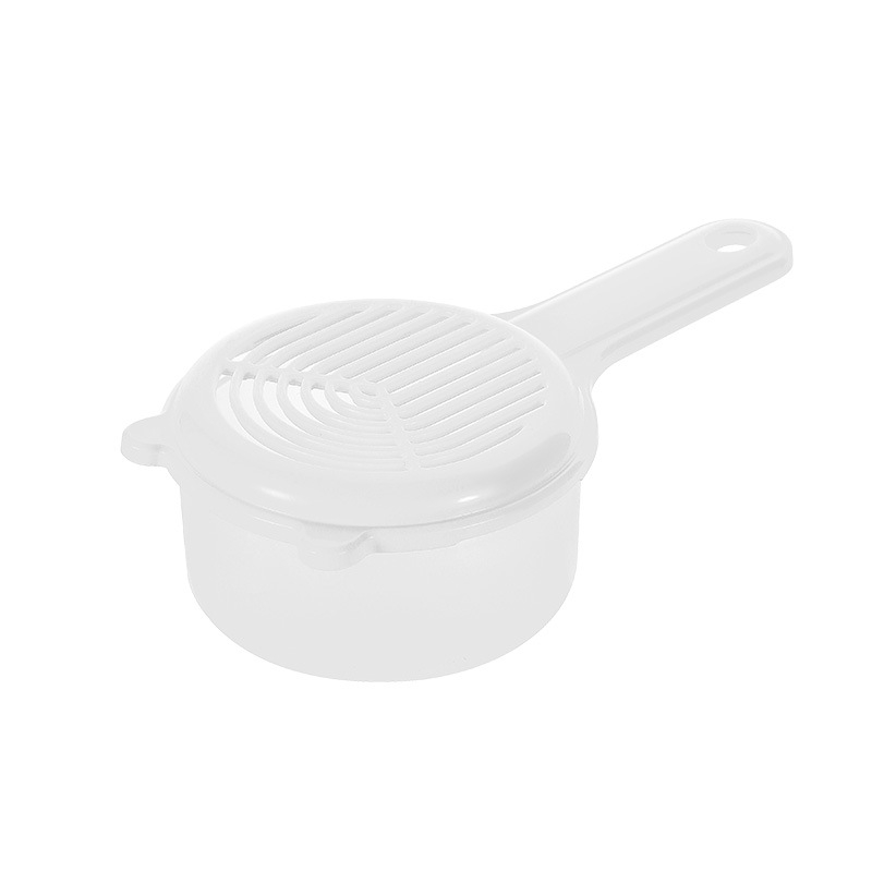 Coș de scurgere pentru fructe, bazin multifuncțional pentru spălat legume, cu mâner lung, compatibil cu microunde, recipient de depozitare a alimentelor
