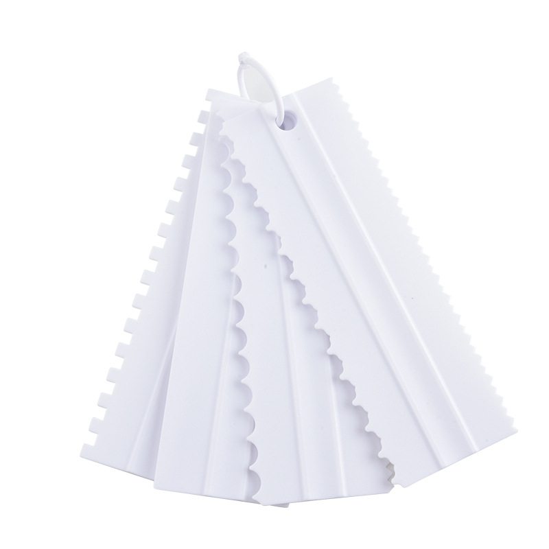 Spatulă cu două fețe pentru glazură de tort, set de 4 piese cu lame zimțate pentru cofetărie casnică