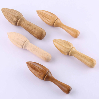 Storcător manual de lămâie din beech wood, formă conică, ustensil din lemn pentru gătit și coacere