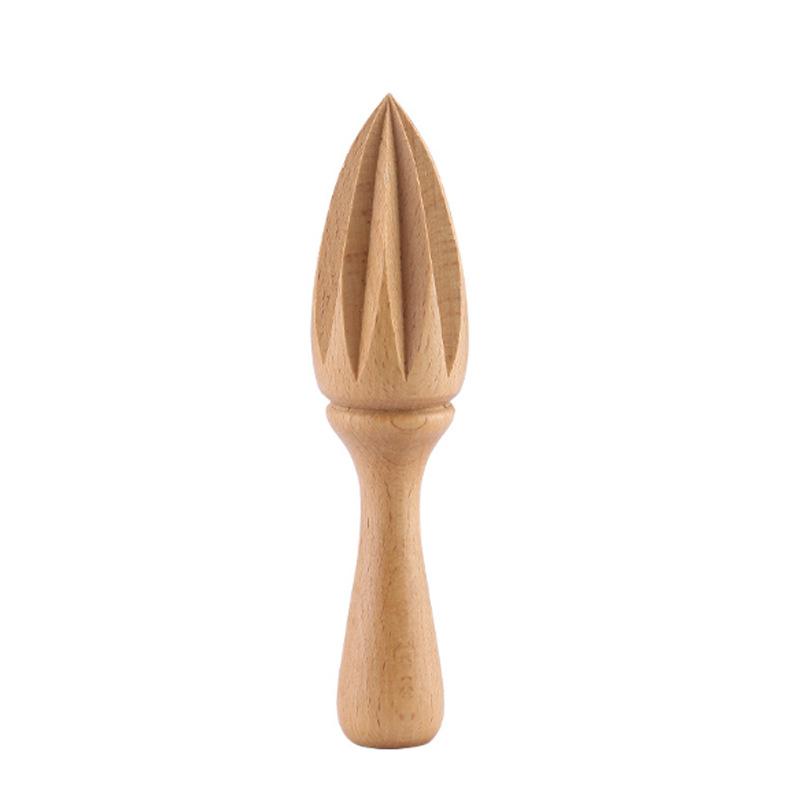 Storcător manual de lămâie din beech wood, formă conică, ustensil din lemn pentru gătit și coacere