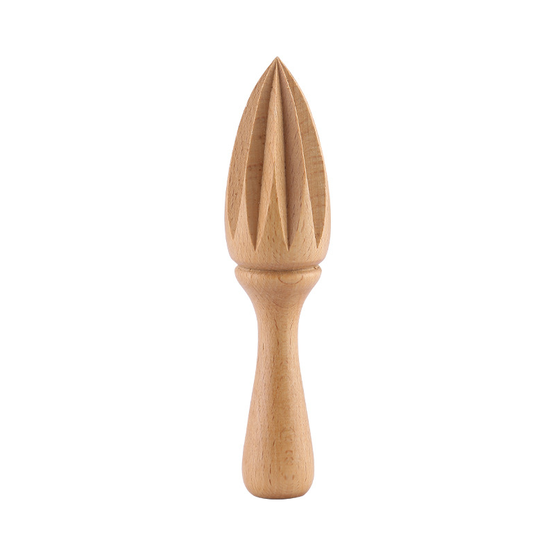 Storcător manual de lămâie din beech wood, formă conică, ustensil din lemn pentru gătit și coacere