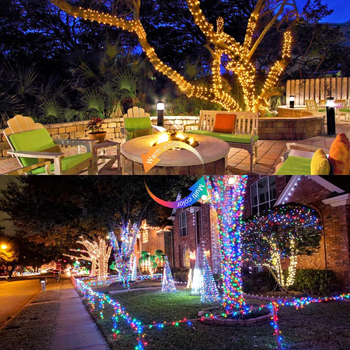 Graceful șir LED pentru sărbători — impermeabil, 10–30 m, 100 LED, 5000K, efect cer înstelat, telecomandă, pentru Crăciun, nunți și petreceri