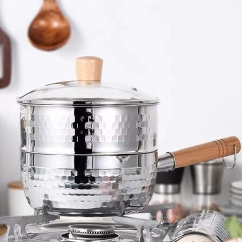Set accesorii oală în stil japonez pentru aburi: capac, coș de abur și grilă, oțel inoxidabil 304 de calitate alimentară, vas universal pentru aburi cu capac, design îngroșat