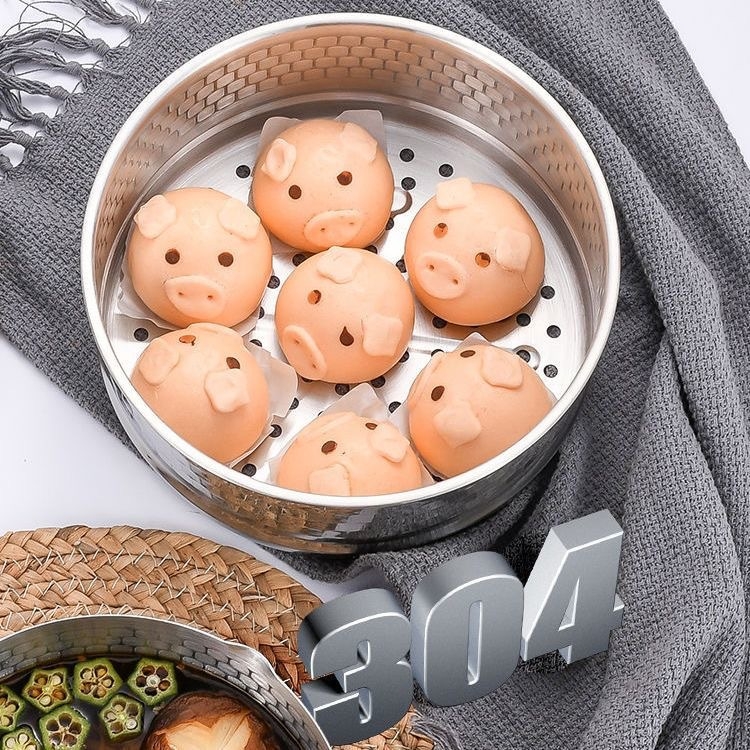 Set accesorii oală în stil japonez pentru aburi: capac, coș de abur și grilă, oțel inoxidabil 304 de calitate alimentară, vas universal pentru aburi cu capac, design îngroșat