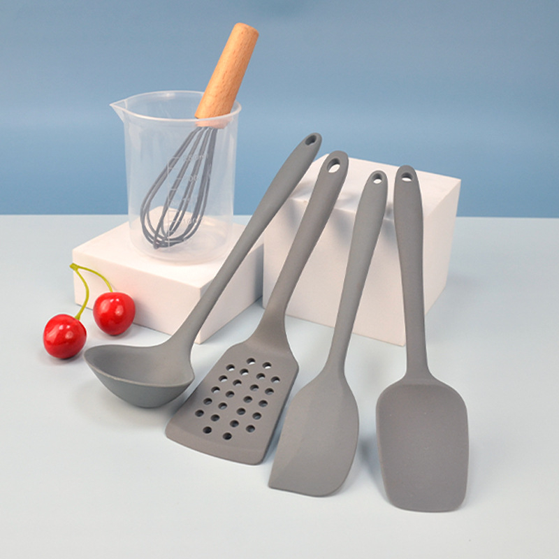 Set de ustensile de copt din silicon, 5 sau 6 piese, spatule, racletă din silicon, perie pentru ulei, tel de ouă, rezistent la temperaturi înalte