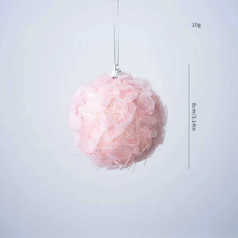 Decorațiuni de Crăciun pentru brad: bile roz din pluș și din spumă – set DIY