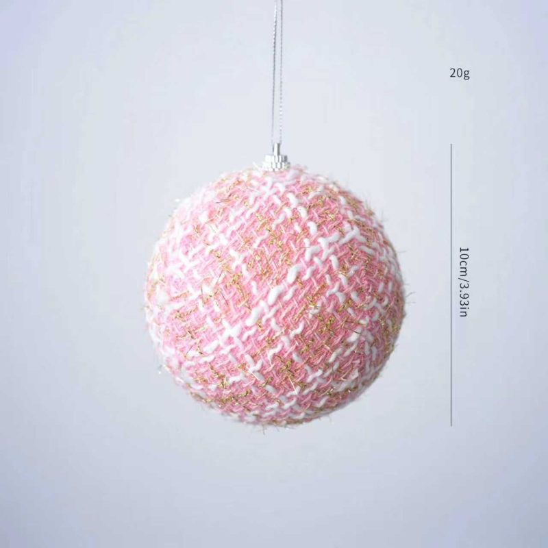 Decorațiuni de Crăciun pentru brad: bile roz din pluș și din spumă – set DIY