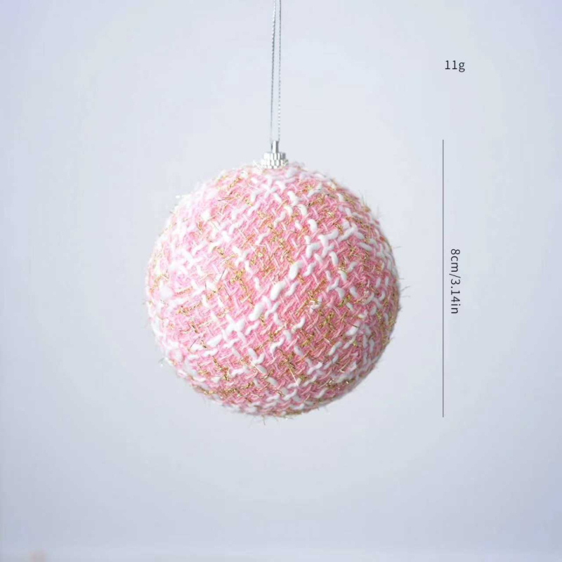 Decorațiuni de Crăciun pentru brad: bile roz din pluș și din spumă – set DIY