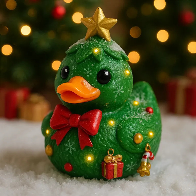 Ornament de Crăciun pentru brad din rășină - Duckies