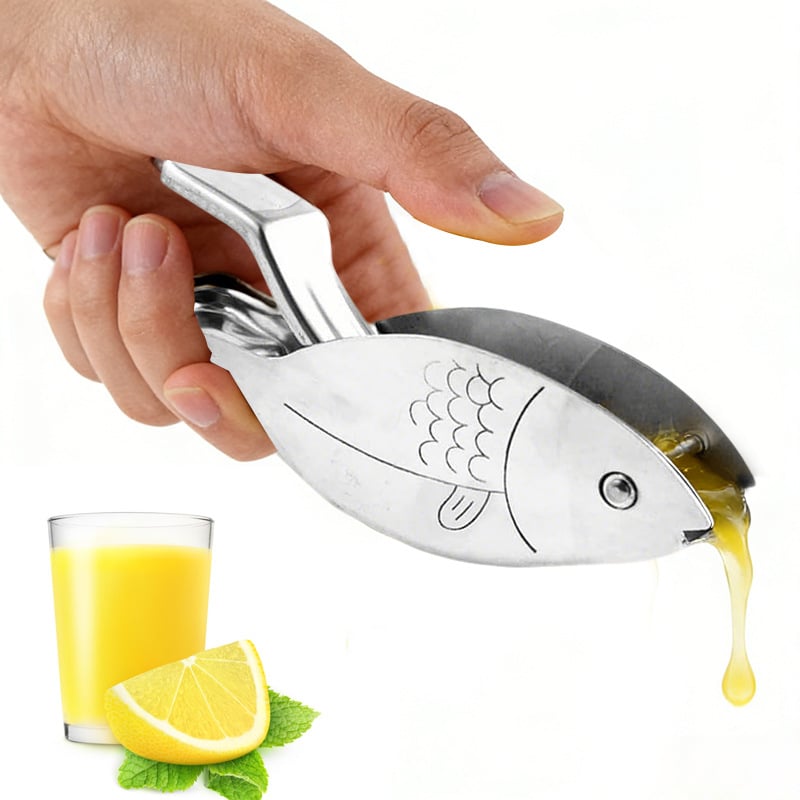 Storcător de lămâie în formă de pește, din oțel inox 304, presă manuală pentru uz casnic