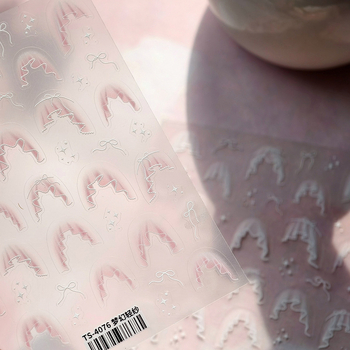 Tiesue TS-4075 Slatko ružičaste gazaste naljepnice za nokte – nježan Lolita stil
