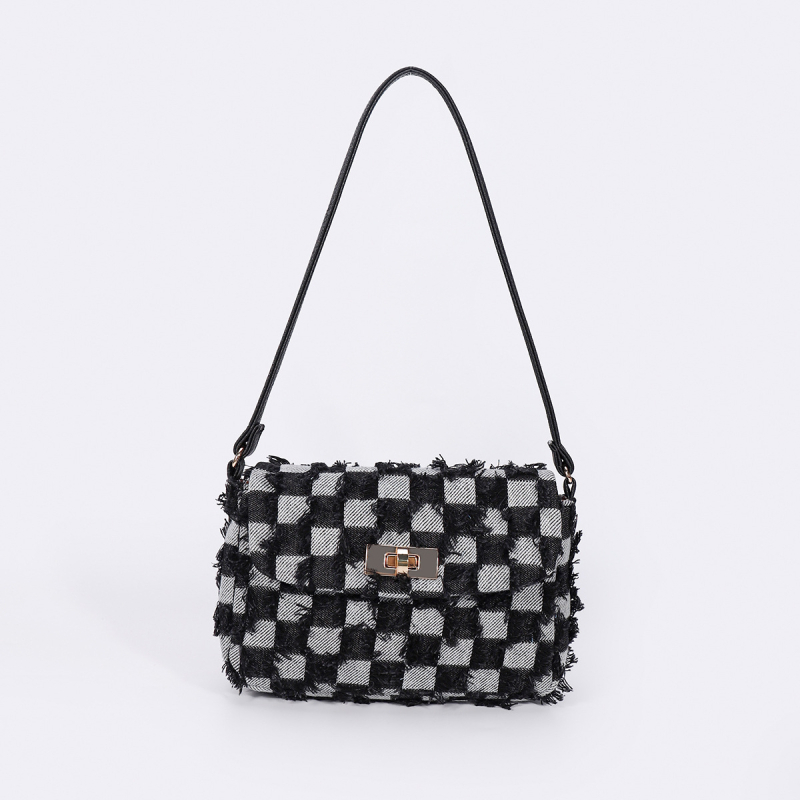 Denim bucket torba, mala veličina, s crossbody remenom i unutarnjim džepom na zip