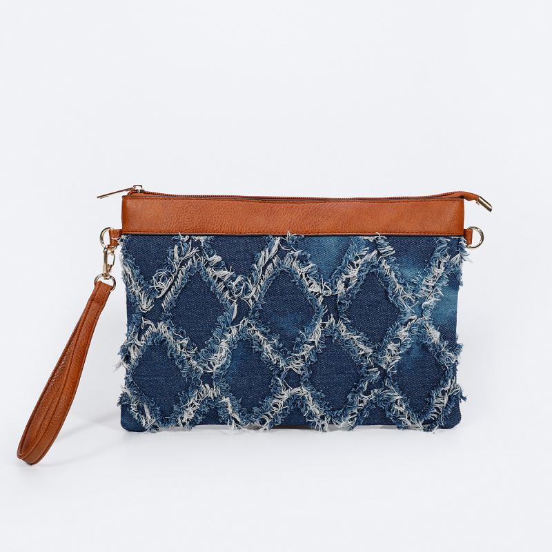 Denim bucket torba, mala veličina, s crossbody remenom i unutarnjim džepom na zip