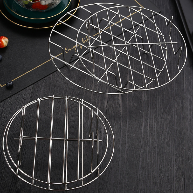 Raft de aburi din oțel inoxidabil, cu picioare joase, cerc mic circular pentru oală electrică de gătit orez, accesoriu de abur