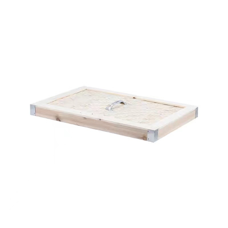 Set de aburi din bambus, manual, 52/56 cm, mare, cu margine din aliaj de aluminiu