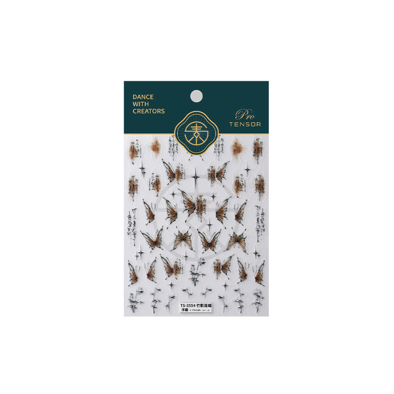 Naljepnice za nokte u japanskom stilu, tanke, matte i prozirne — TS-3553 Bamboo Shadow Butterfly
