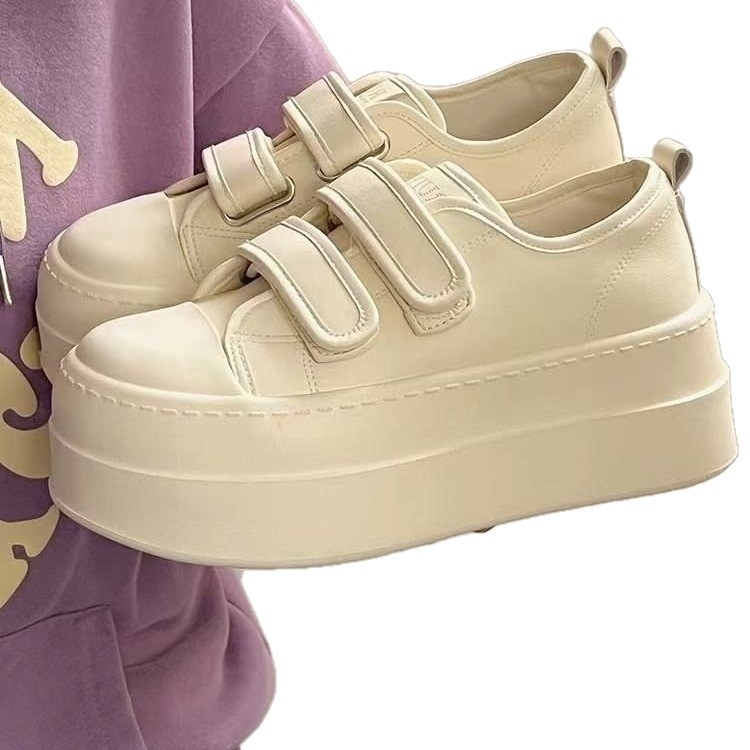 Γυναικείες sneakers με παχιά σόλα και Velcro, 2025 μόδα, λευκά καθημερινά αθλητικά παπούτσια