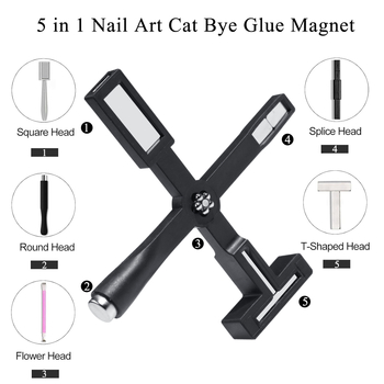Pet u jedan multifunkcionalni magnet u obliku križa za gel nokte Cat-Eye