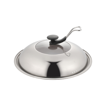 Capac din oțel inoxidabil cu sticlă temperată, capac multifuncțional pentru wok și oale
