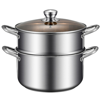 Oală de supă din oțel inoxidabil, bază întărită, vas mic pentru aburi, compatibilă cu plita cu inducție, calitate alimentară, oală multifuncțională pentru supe și paste, potrivită pentru aragaz