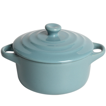 Vas ceramic pentru baie în apă cu capac, oală mică de supă cu două mânere, pentru uz casnic, ideal pentru cuib de păsări și ouă la abur