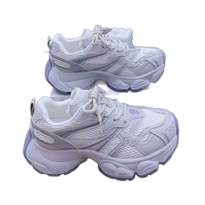 Ženske dad sneakers, proljeće-ljeto 2025, mrežasti gornji dio, prozračne, debela potplat za povećanje visine, svakodnevne sportske tenisice