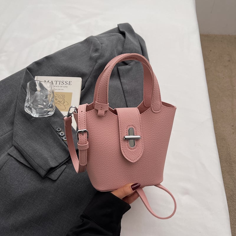 Ženska PU bucket torba s uzorkom liči, mala crossbody torba za svakodnevnu upotrebu