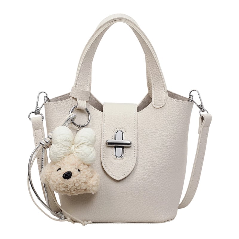 Ženska PU bucket torba s uzorkom liči, mala crossbody torba za svakodnevnu upotrebu