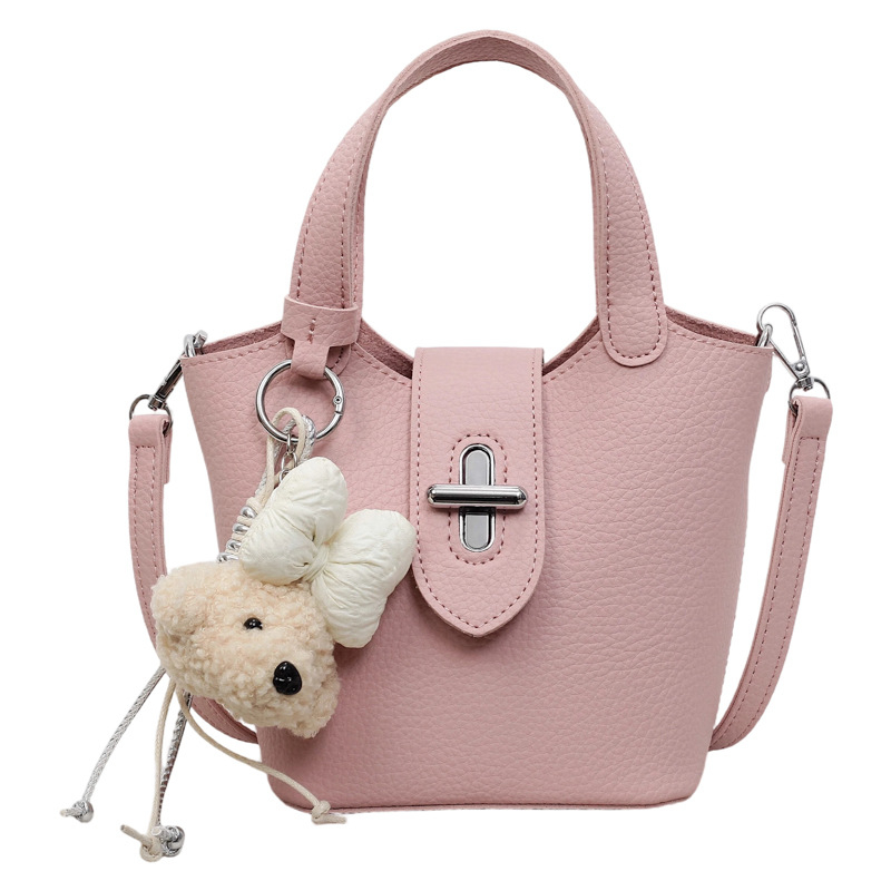 Ženska PU bucket torba s uzorkom liči, mala crossbody torba za svakodnevnu upotrebu