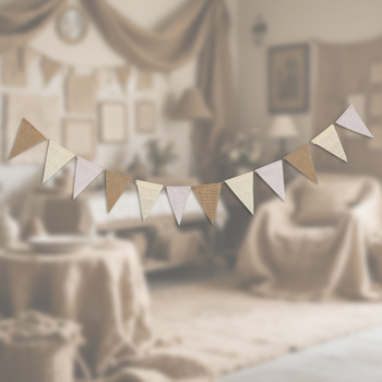 Ghirlandă din in cu steaguri triunghiulare, gradient, 12 bucăți, lungime 3,6 m, decor european pentru nuntă, petreceri la grădiniță și zile de naștere