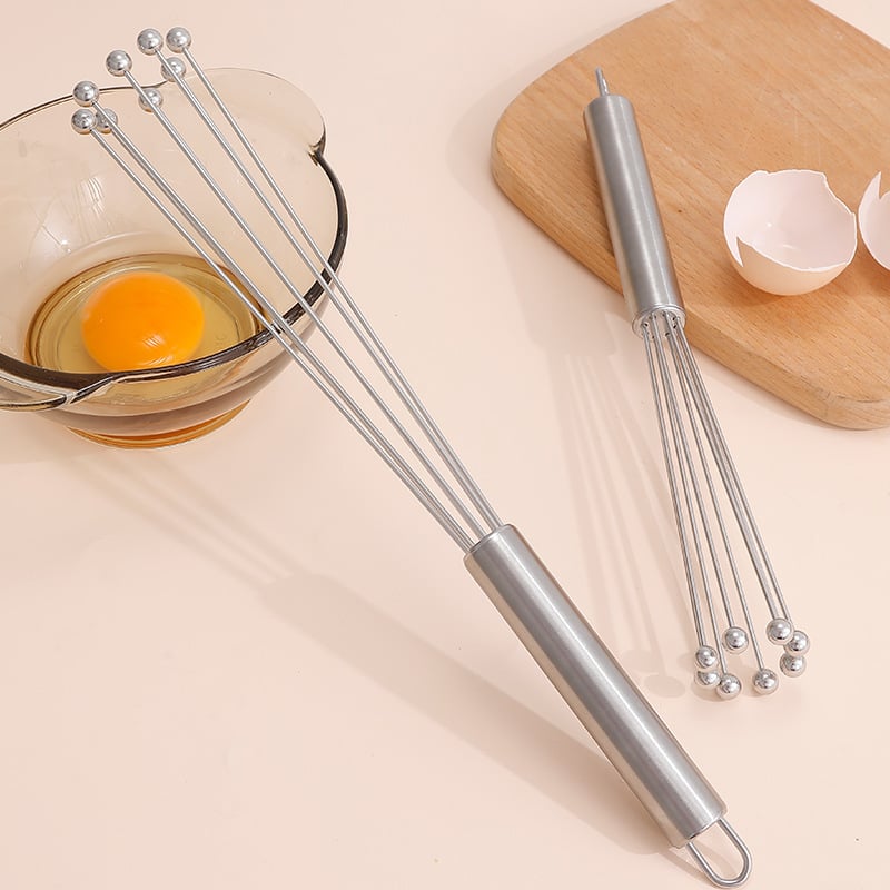 Tel de ouă din oțel inoxidabil cu bile metalice, manual, calitate alimentară, pentru bucătărie