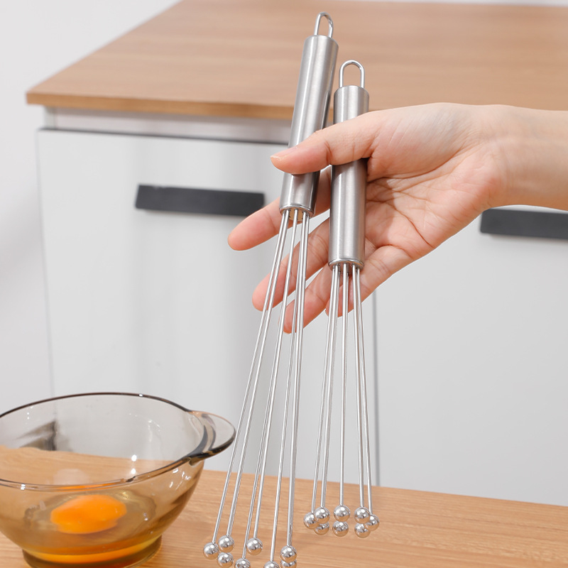 Tel de ouă din oțel inoxidabil cu bile metalice, manual, calitate alimentară, pentru bucătărie