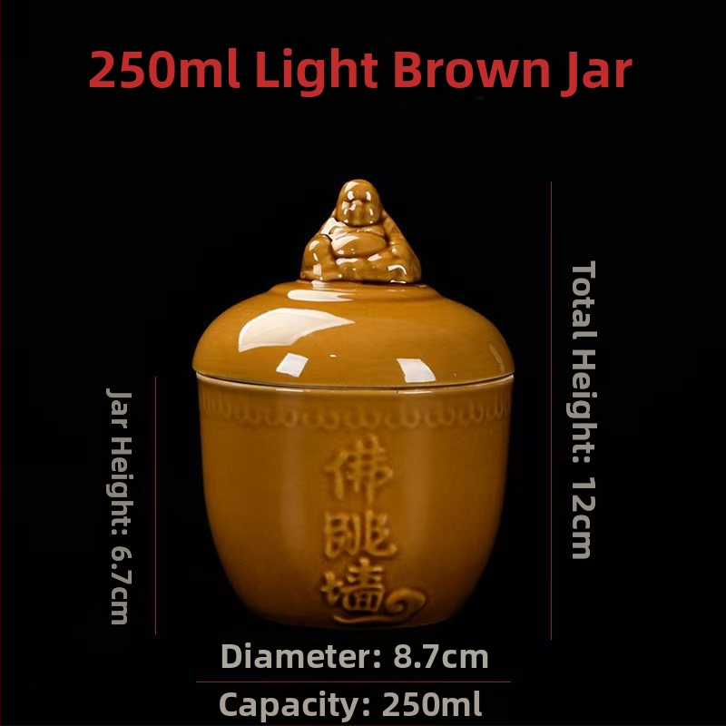Oală ceramică Buddha Jumps Over the Wall, mică, cu capac, pentru uz comercial