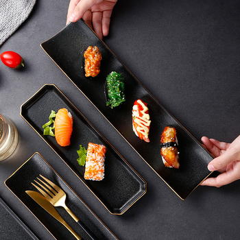 Tavă porțelan dreptunghiulară, stil japonez, pentru sushi, sashimi, deserturi, hot pot și grătar