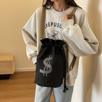 Višestruka platnena torba tip vedro, unisex torba za rame i crossbody, školska torba za svakodnevnu upotrebu