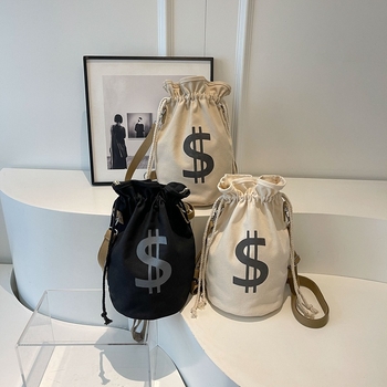 Višestruka platnena torba tip vedro, unisex torba za rame i crossbody, školska torba za svakodnevnu upotrebu