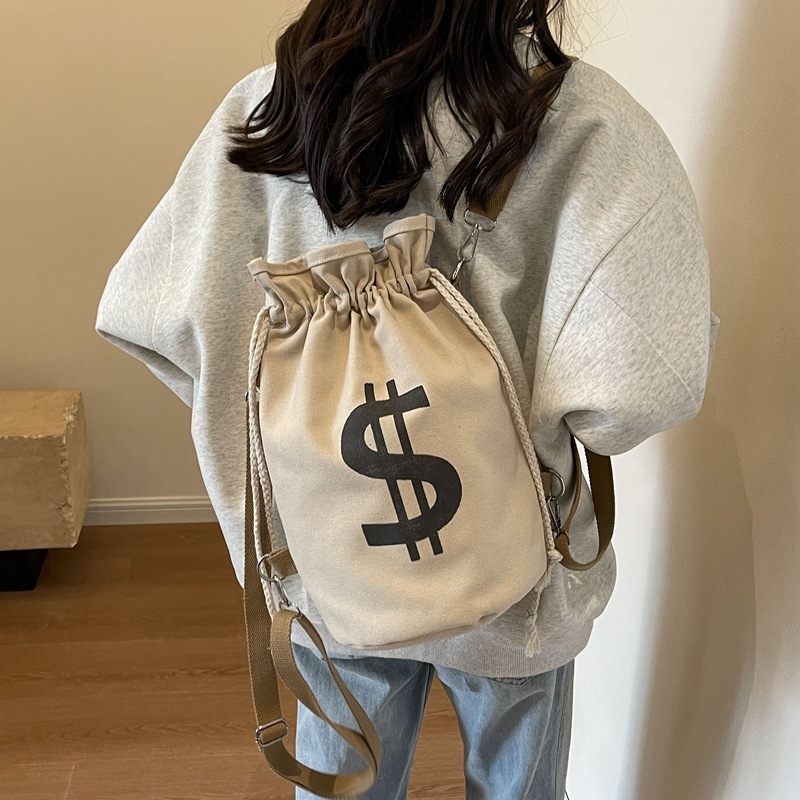 Višestruka platnena torba tip vedro, unisex torba za rame i crossbody, školska torba za svakodnevnu upotrebu