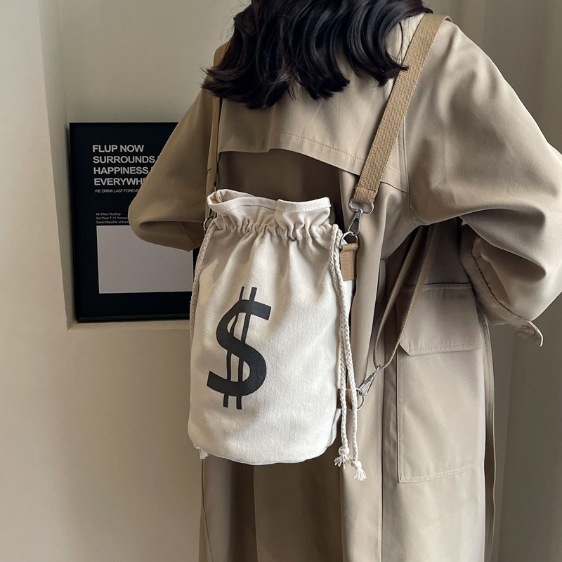 Višestruka platnena torba tip vedro, unisex torba za rame i crossbody, školska torba za svakodnevnu upotrebu