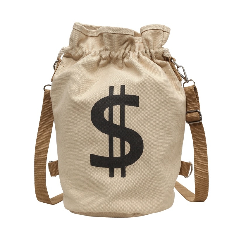 Višestruka platnena torba tip vedro, unisex torba za rame i crossbody, školska torba za svakodnevnu upotrebu