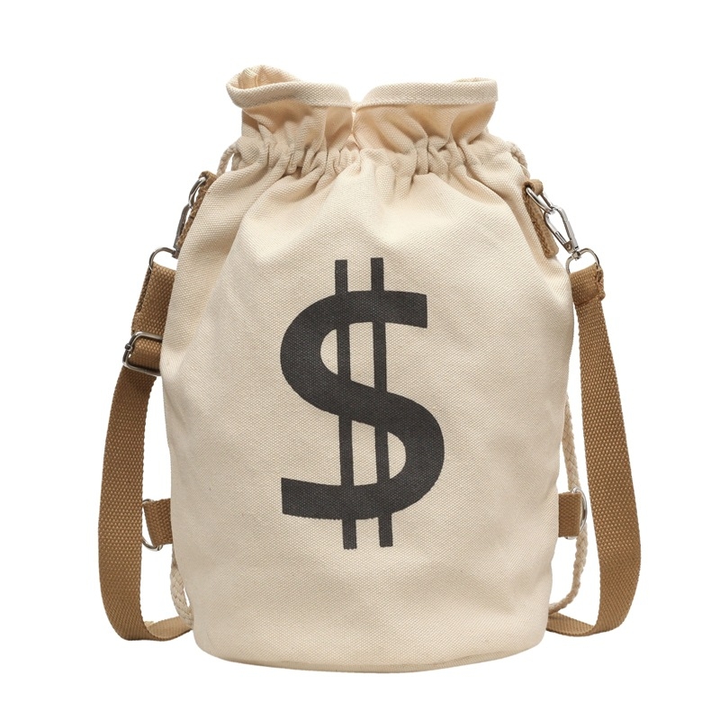 Višestruka platnena torba tip vedro, unisex torba za rame i crossbody, školska torba za svakodnevnu upotrebu