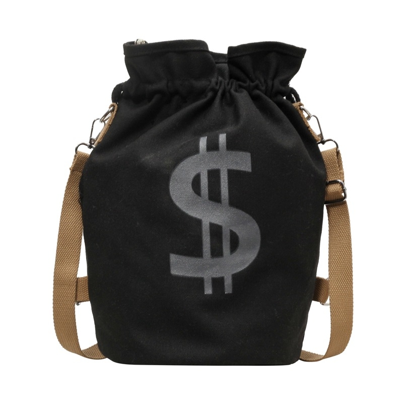 Višestruka platnena torba tip vedro, unisex torba za rame i crossbody, školska torba za svakodnevnu upotrebu
