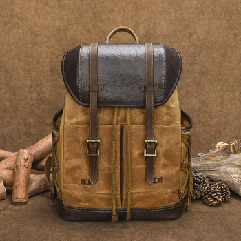 Unisex lagani retro platneni ruksak, vodootporan za prijenosnik od 16 inča, kapacitet 20–35 L, za vanjska putovanja