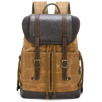 Unisex lagani retro platneni ruksak, vodootporan za prijenosnik od 16 inča, kapacitet 20–35 L, za vanjska putovanja
