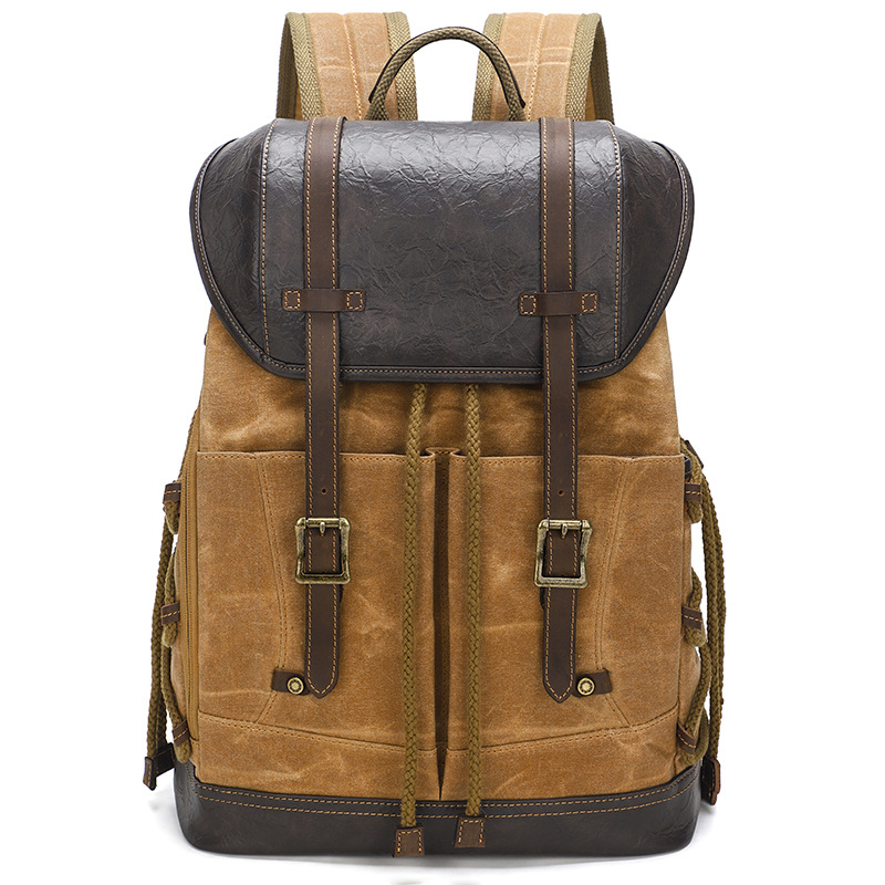 Unisex lagani retro platneni ruksak, vodootporan za prijenosnik od 16 inča, kapacitet 20–35 L, za vanjska putovanja