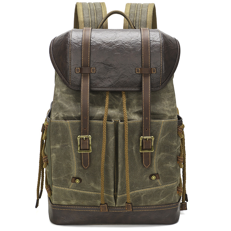 Unisex lagani retro platneni ruksak, vodootporan za prijenosnik od 16 inča, kapacitet 20–35 L, za vanjska putovanja