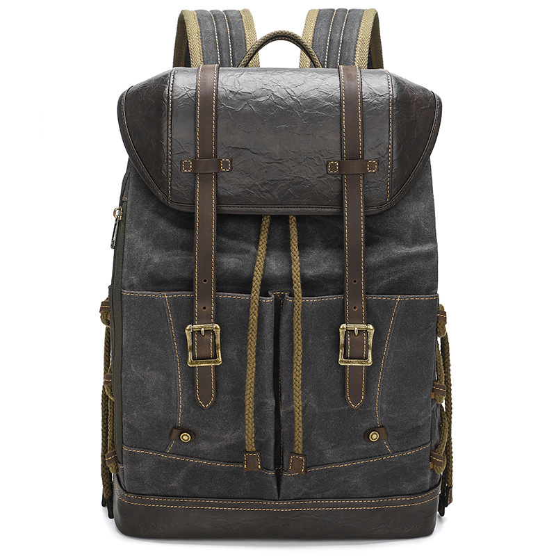 Unisex lagani retro platneni ruksak, vodootporan za prijenosnik od 16 inča, kapacitet 20–35 L, za vanjska putovanja