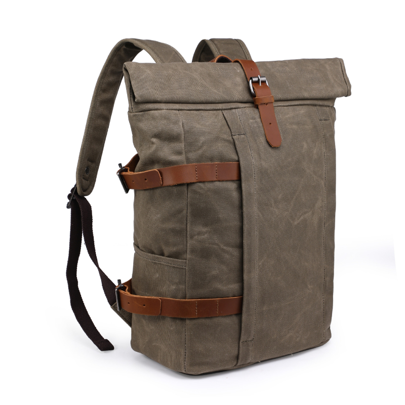 Ranac od platna s retro casual minimalističkim dizajnom, unisex za aktivnosti na otvorenom i putovanja, pogodan za 16-inčni laptop