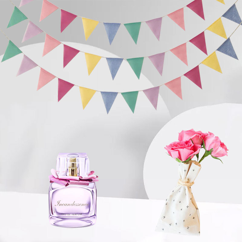 12 drapele triunghiulare din pânză cu aspect de in pentru decor de nunți și petreceri pentru copii