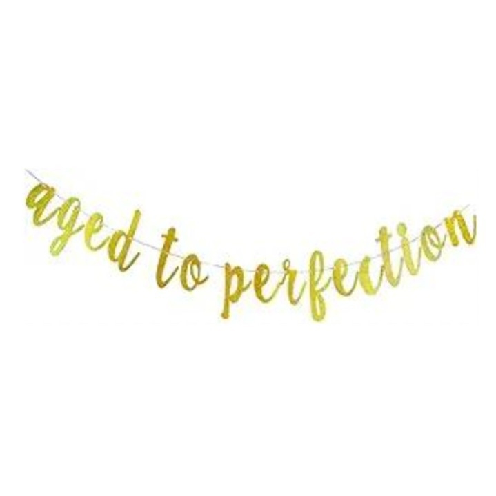 Banner cu litere aurii pentru decor de petrecere