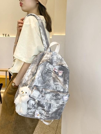 Tie-dye platnene ruksak za studente, minimalistički stil, unisex